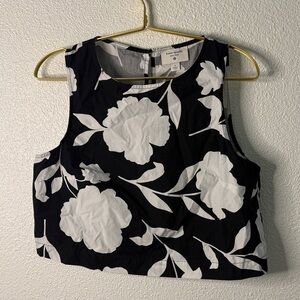 Kate Spade- Target-  Monochrome Floral Crop Top- Small